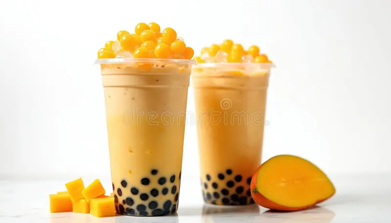 Mango bubble tea