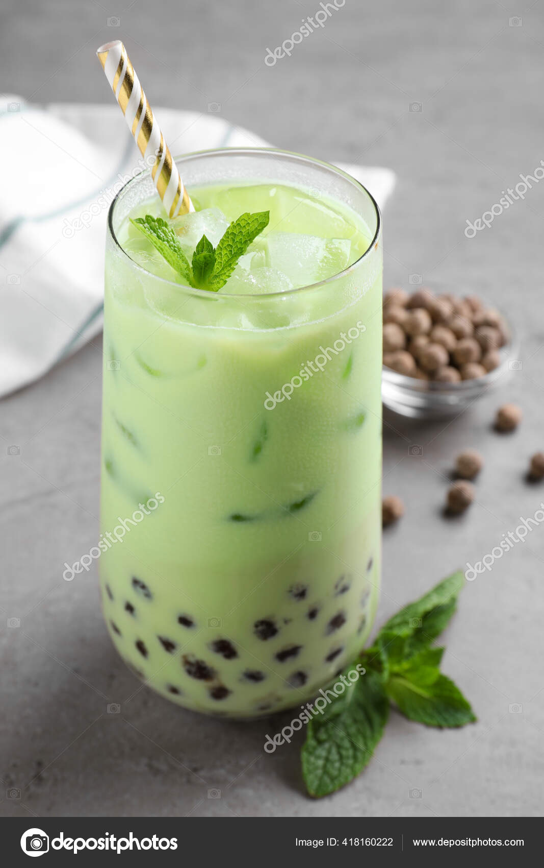 Mint bubble tea