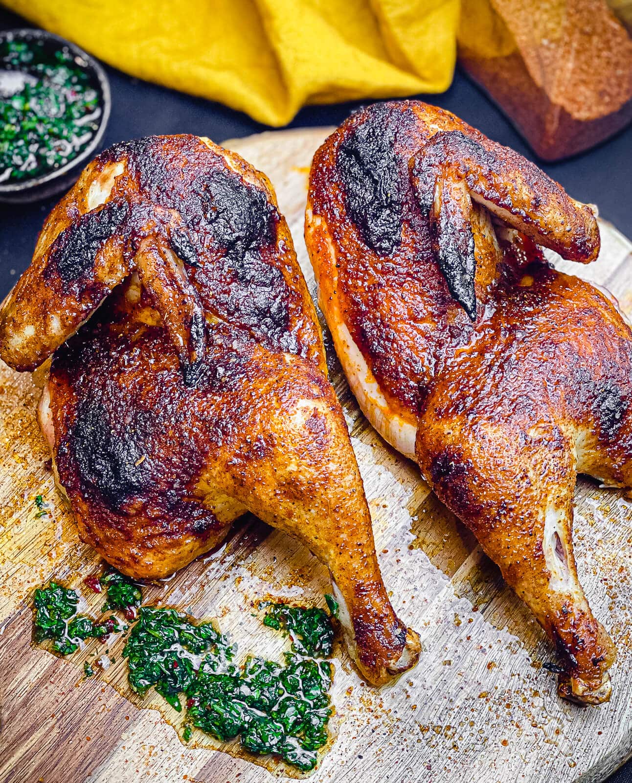 Grill chicken half